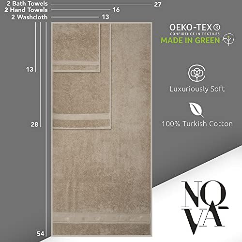 NOVA Luxury Linen Hotel Quality Turkish Towel Set 6 Pcs