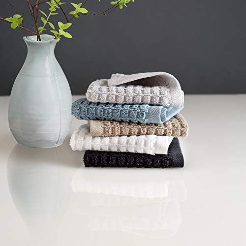 DKNY Quick-Dry 100 Cotton 6-Pack Washcloth Set 12x12 Linen