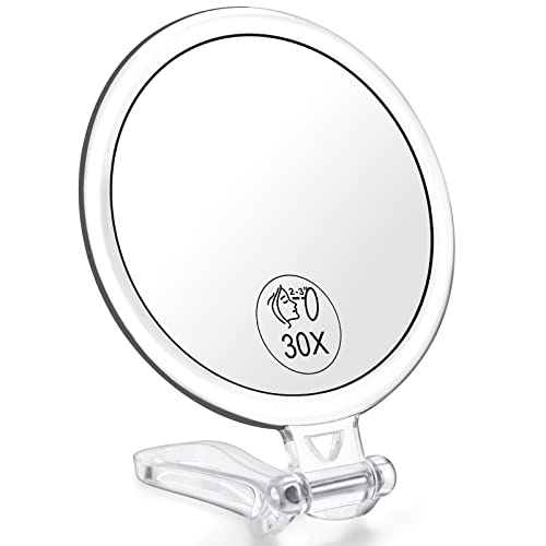 Portable 30x Magnifying Handheld Mirror