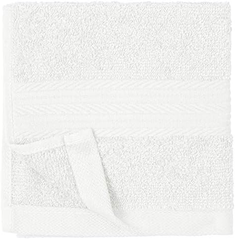 Amazon Basics Cotton Washcloths for Face 12-Pack White 12x12