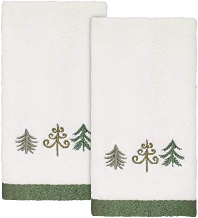 Fingertip Cotton Towels Set of 2 - Christmas Tree Design
