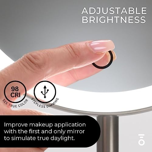 Cordless LED Rechargeable Wall Mirror with Extension Arm