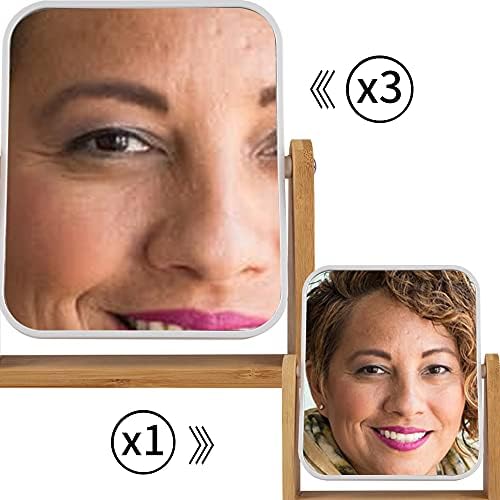 Makeup Mirror with Bamboo Stand