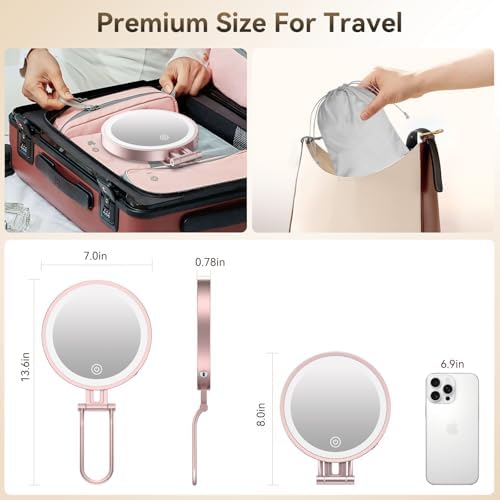 10X Magnifying Travel Makeup Mirror
