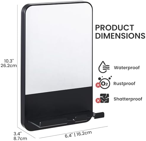 Instant Setup Durable and Safe TAILI Fogless Shower Mirror for Grooming