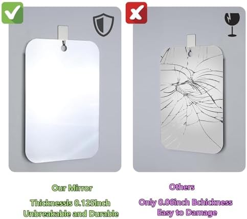 Perfect for Shaving Cleaning Durable Portable Shower Mirror from Mcudsy