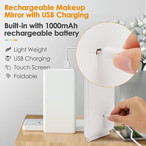 DenCert Rechargeable Travel Makeup Mirror