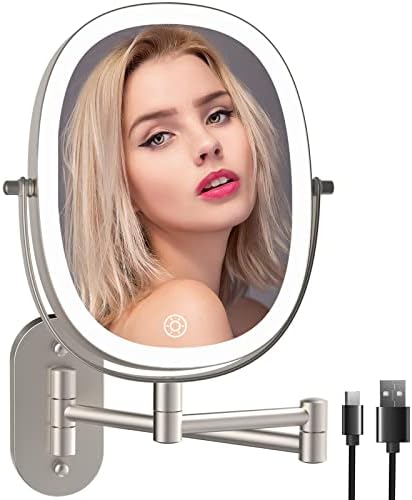 FUNTOUCH Double-Sided Wall-Mounted Makeup Mirror