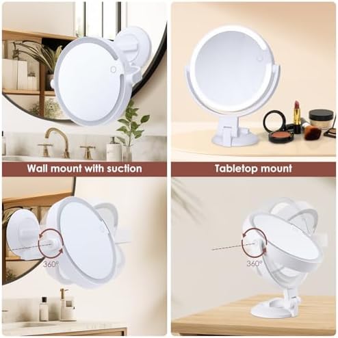 Magnifying Vanity Mirror for Shaving Makeup Detailing