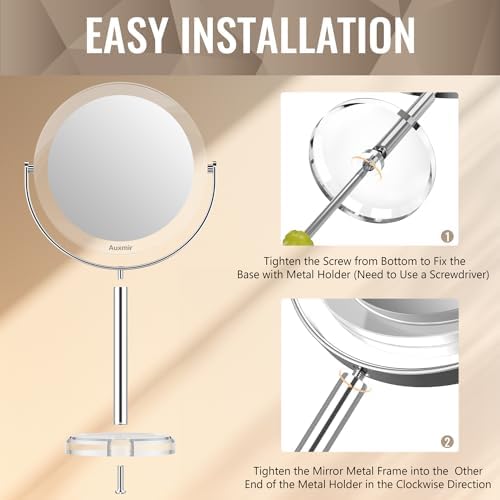 Double-Sided 20X Magnifying Makeup Mirror with 360 Rotation