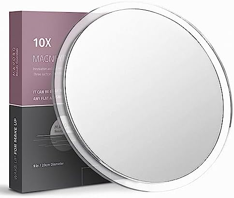 9-Inch Magnifying Mirror with Suction Cups for Makeup and Travel