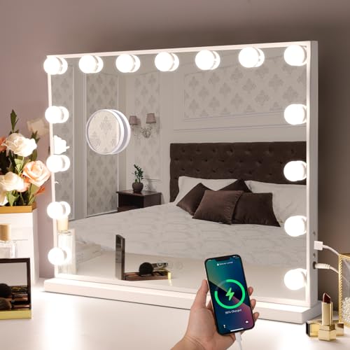 Hansong Vanity Mirror with 15 LED Bulbs 22x18 Make-up Mirror