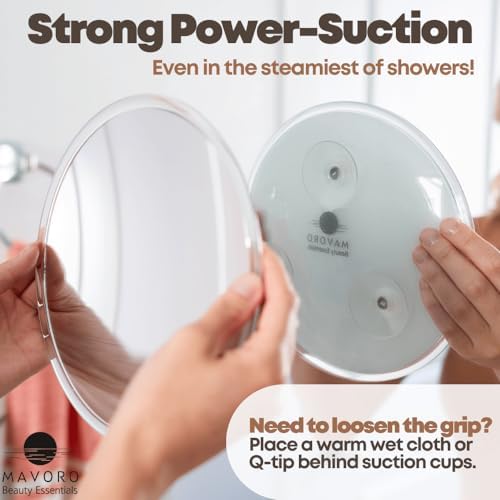 9-Inch Magnifying Mirror with Suction Cups for Makeup and Travel