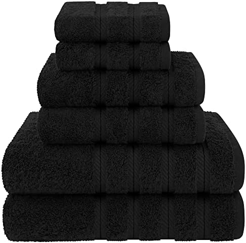 American Soft Linen Luxury 6 Piece Towel Set Black