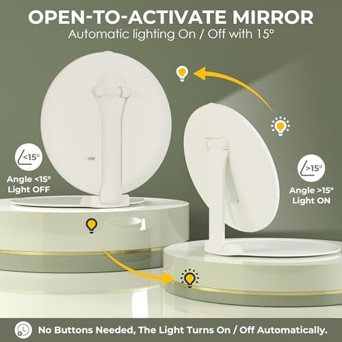 Sucedey Makeup Mirror with Lights 3 Mode Light Rechargeable