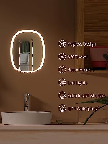 Fogless Lighted Shower Mirror for Shaving