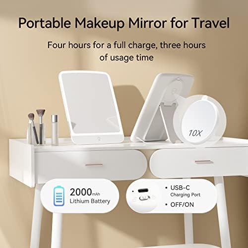 11 x 8 Portable Makeup Mirror With Light
