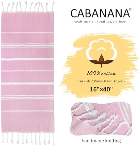 Cabanana Turkish Hand Towels 2-Pack 16x40 Inch 1