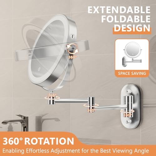 20X Magnifying Wall-Mounted Makeup Mirror