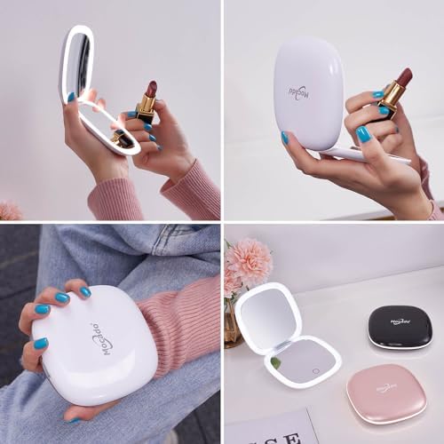Moccasion LED Mirror for Compact Travel Makeup