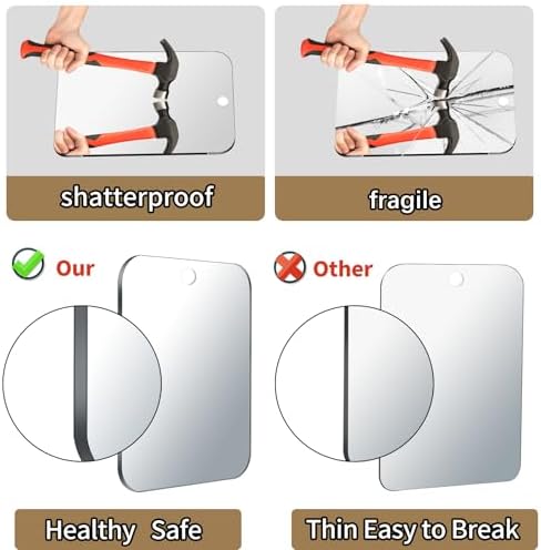 8x6 Travel-Friendly Fogless Mirror for Shaving Beauty