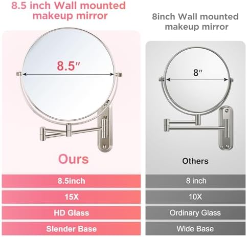 VORREMIRR Wall Mounted Makeup Mirror 15X Magnification