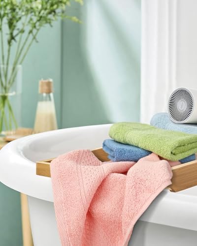 6-Color Pure Cotton Washcloth Set 13x13 inches