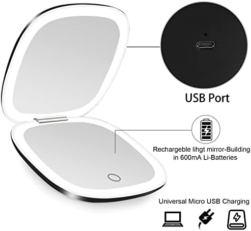 Deweisn Compact Mirror - Travel Makeup Mirror with Double Sided Magnifying
