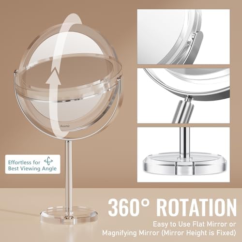 Double-Sided 20X Magnifying Makeup Mirror with 360 Rotation