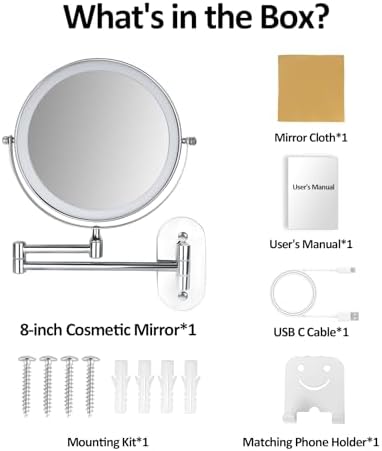SEAE Miko 8-inch Wall-Mounted Makeup Mirror
