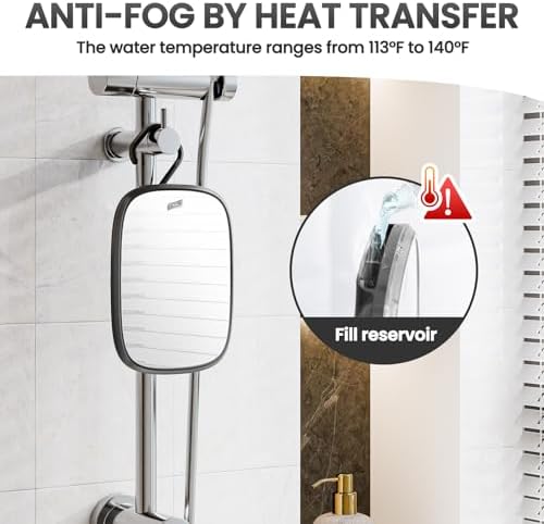 TAILI Fogless Portable Shower Mirror for MenWomen - Shatterproof Easy Hanging