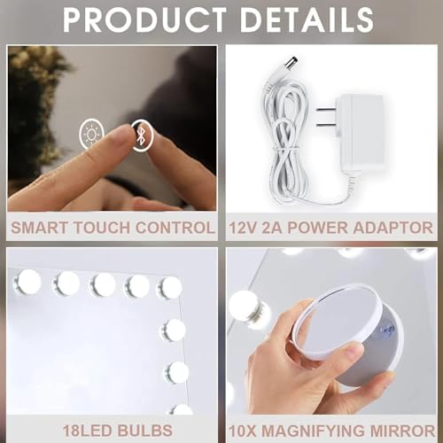 Vanity Mirror with Speaker Light for Makeup
