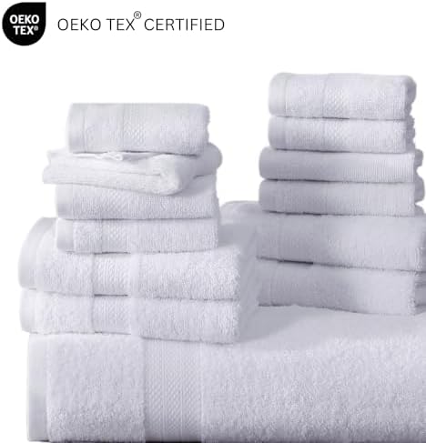 LANE LINEN 100 Cotton White Bath Towels Set