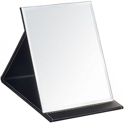 JOLY Protable PU Leather Makeup Mirror with Adjustable Stand S Black