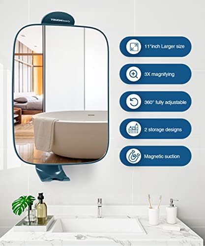 TOUCHBeauty 3X Magnification Shower Mirror with Razor Holder