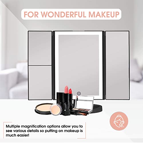 Backlit Makeup Vanity Mirror Illuminate 36-LED Touch-Screen Light Control