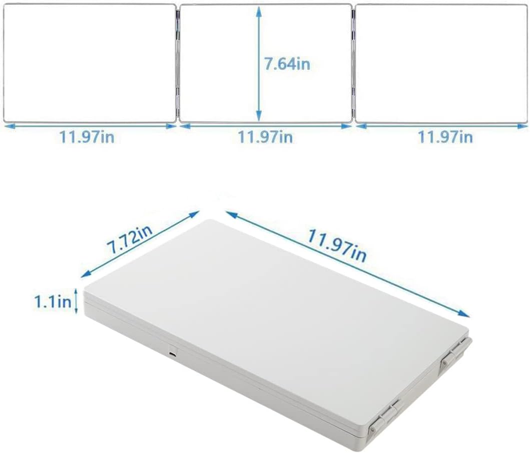 360 Trifold Mirror with LED Lighting and 5X Magnification