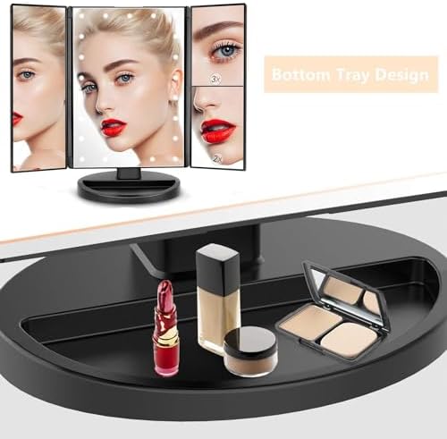 Lighted Vanity Mirror with 3X Magnification