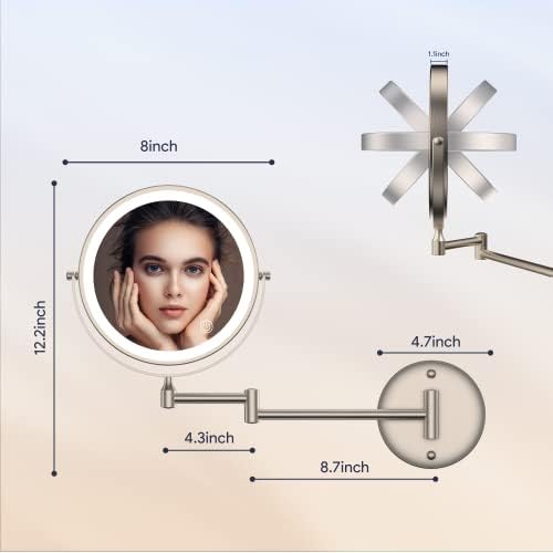 Spacious Wall-Mounted Makeup Mirror