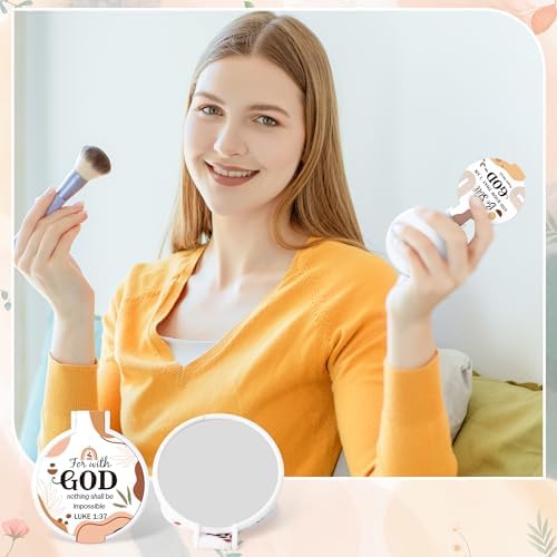 36-Piece Bible Verse Compact Mirrors - Boho Christian Gifts
