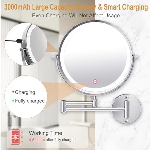 9 inch Large Rechargeable Lighted Makeup Vanity Mirror