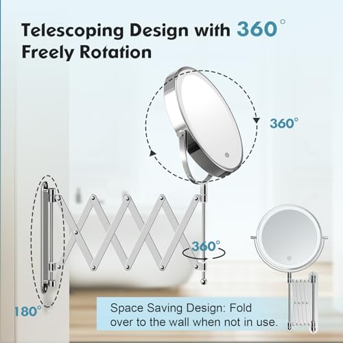 FASCINATE Double Sided Wall-Mounted Makeup Mirror