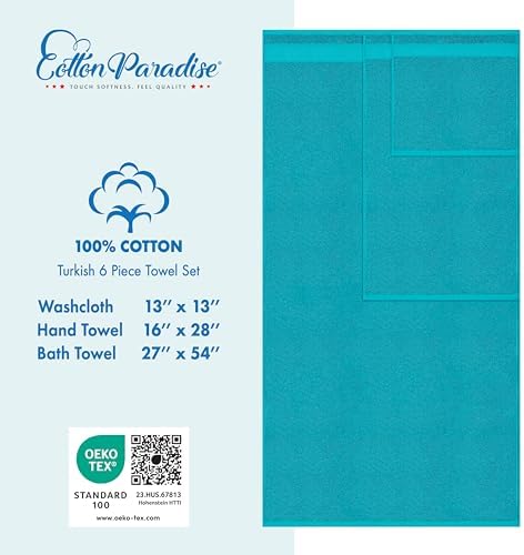 6-Piece 100 Cotton Luxury Multi-functional bath towel set