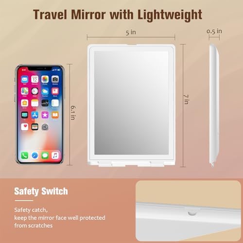 Versatile Travel Makeup Mirror with 3 Light Modes