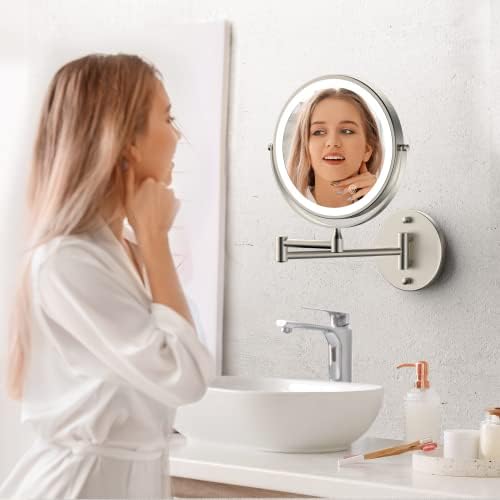 Spacious Wall-Mounted Makeup Mirror