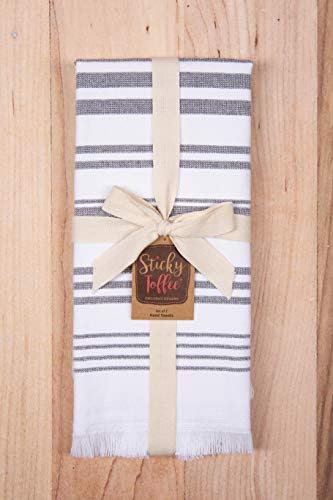 Modern Turkish White Hand Towels Set of 2