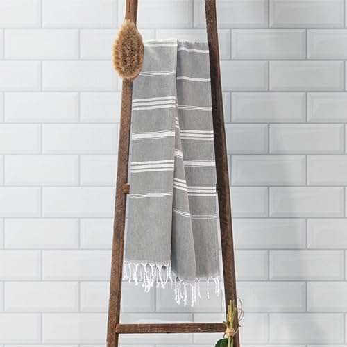 Cotton Turkish Beach Towel - Lightweight Sand Free Quick Drying Oversized Prewashed