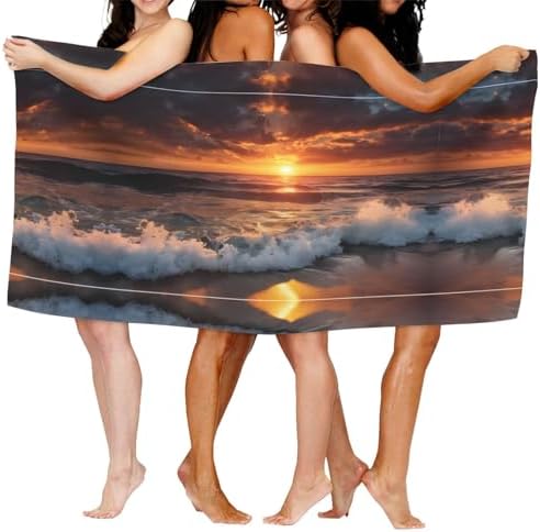 Sunset Harmonys Beachy Microfiber Bath Towel 52x32in