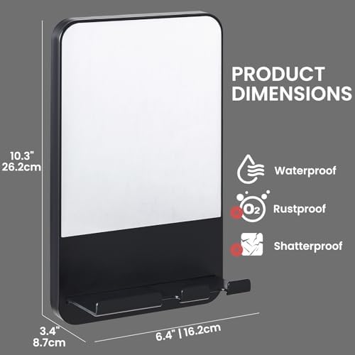 SAFEST and CONVENIENT shower shaving mirror