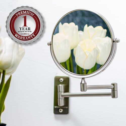 OVENTE 7 Inch Wall Mounted Makeup Mirror with Magnification